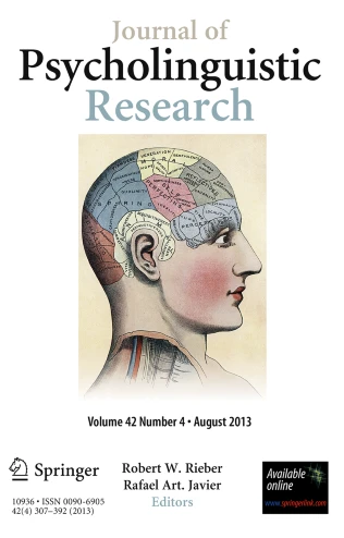 Portada de Journal of Psycholinguistic Research