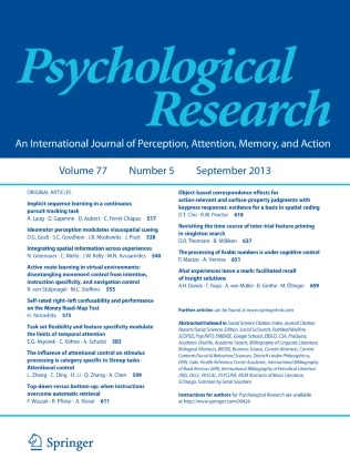 Portada de Psychological Research